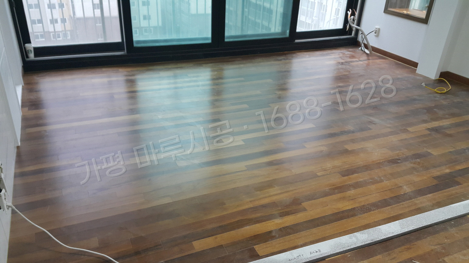 가평 북면 바닥공사 마루시공업체 온돌마루 이건 제나 티크 아파트 시공 완료